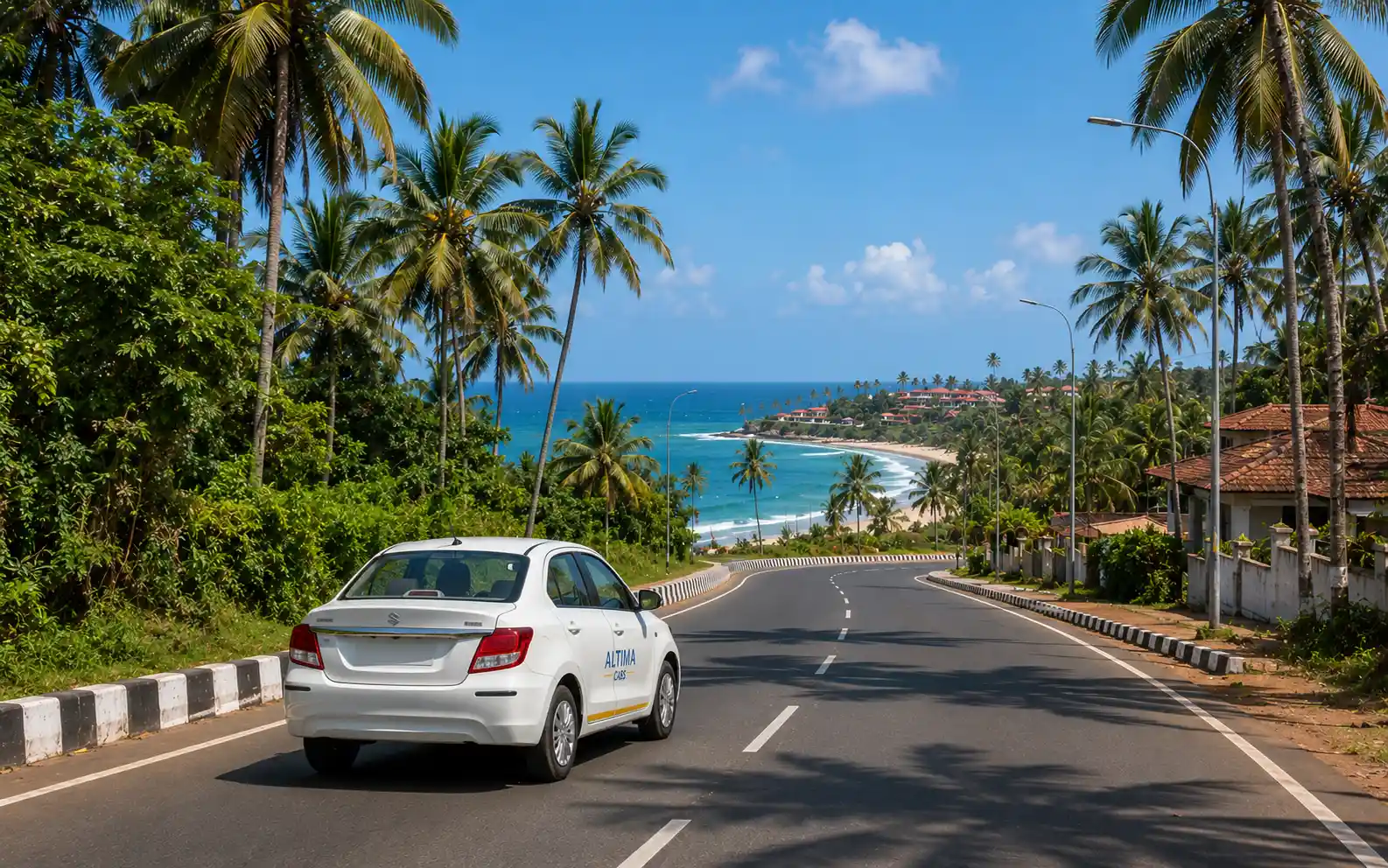 Road from Trivandrum International Airport towards Kovalam Beach