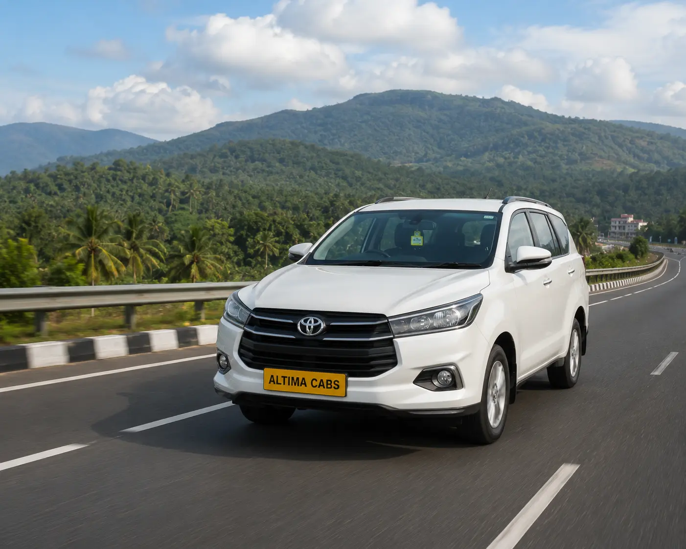 Altima Cabs SUV on the highway for an outstation trip from Trivandrum